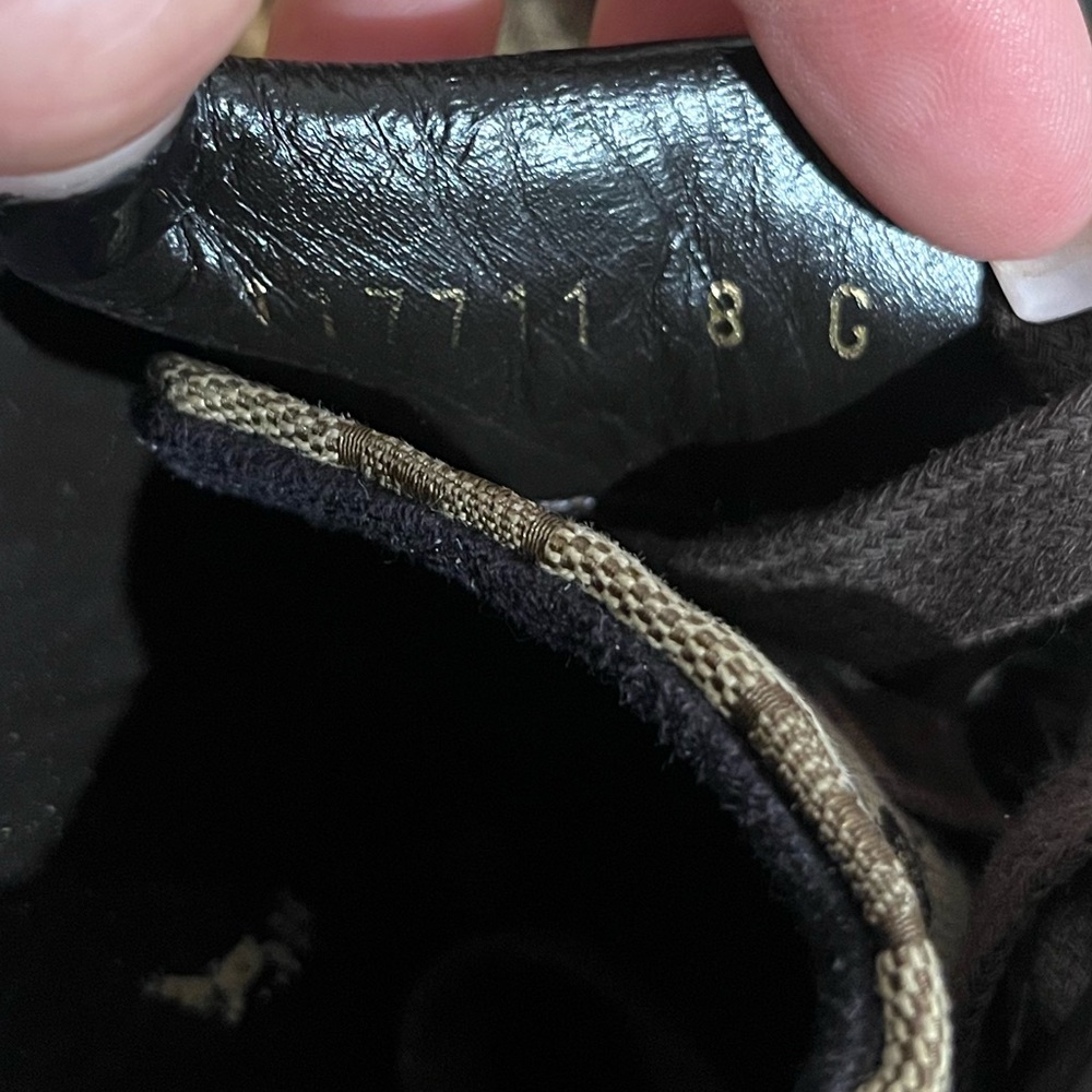 Gucci authentic VTG GG monogram canvas and brown suede sneakers mens size 8 EUC - Picture 10 of 10